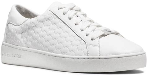 witte michael kors sneakers colby sneaker|Colby Striped Logo Embossed Leather Sneaker.